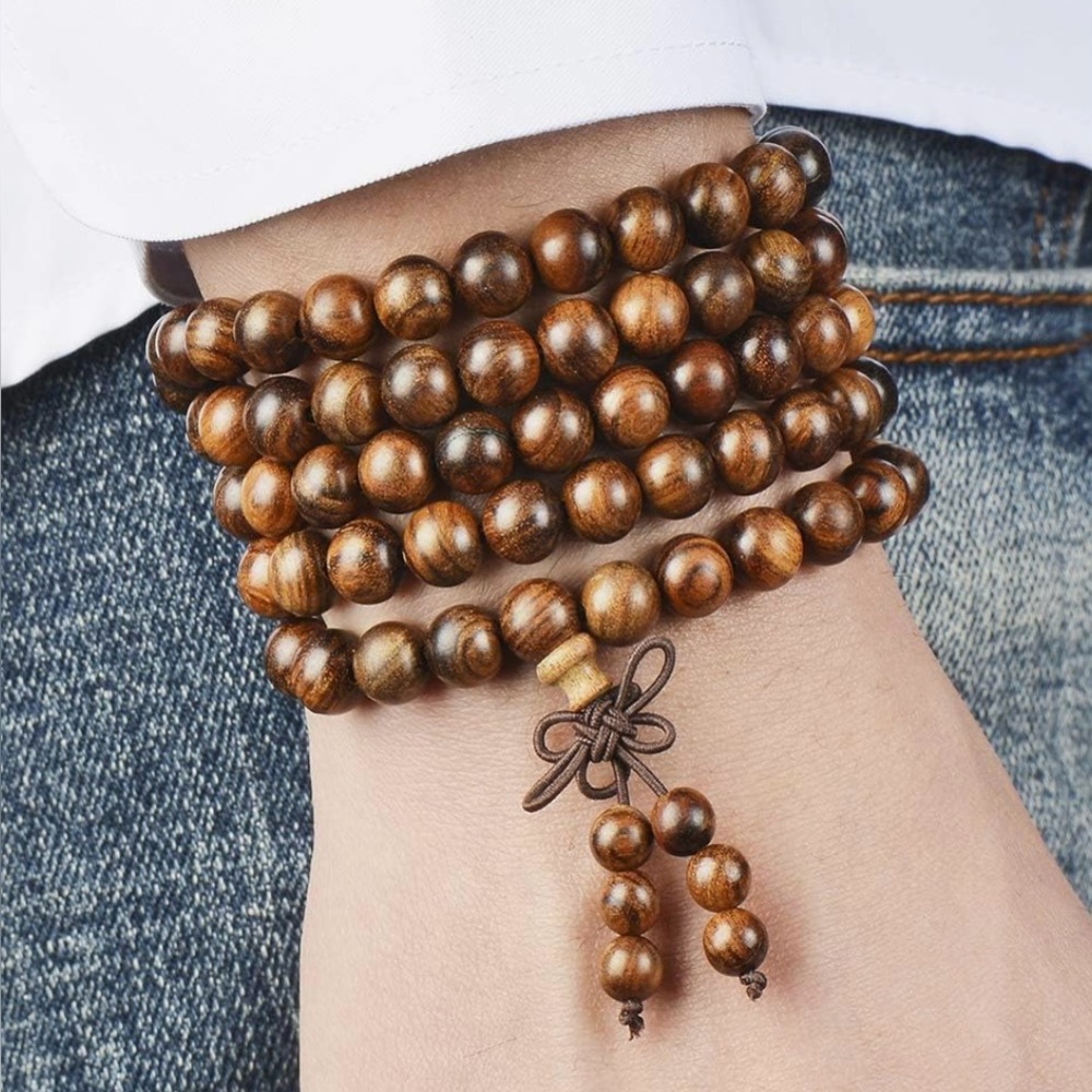 Beaded Mala Wood Bracelet